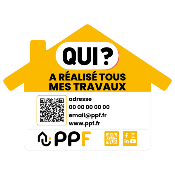 Panneau de chantier agence  en forme de maison